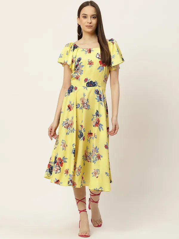Yellow_Crepe_Printed_dress